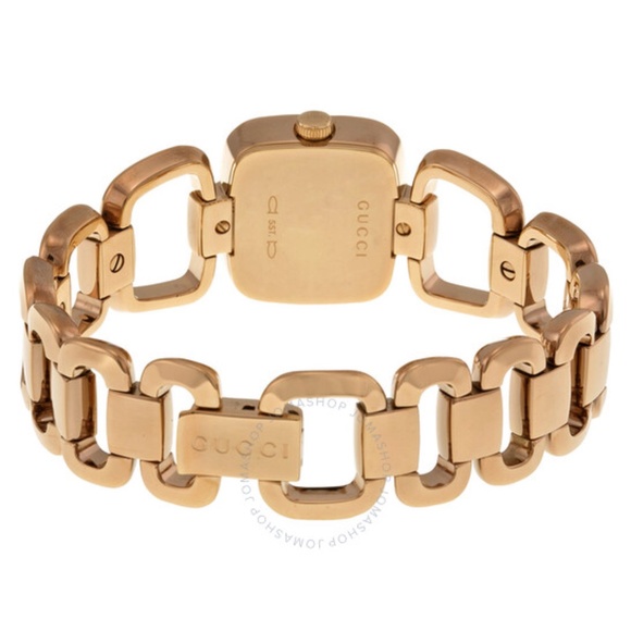 Genuine Gucci Rose Goldtone Bracelet Watch With Diamonds - Picture 3 of 11
